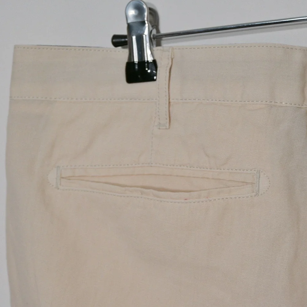 Faherty Malibu Chino Shorts Men's Sz 34 Beige Linen Cotton Blend Casual Light